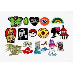 20 PC Assorted Sewing Applique Patches Iron on Sew On NEW Mixed‎